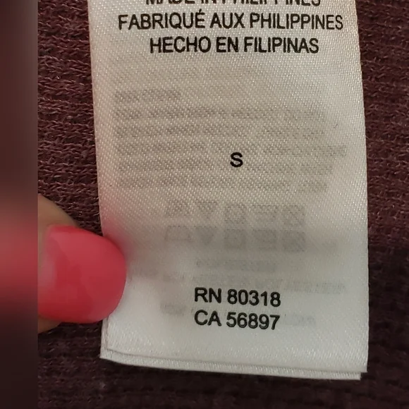 Lucky Brand Pullover Sweat Shirt Hi Low Fading Purple Wine Small Cowl Ne… - Picture 10 of 12